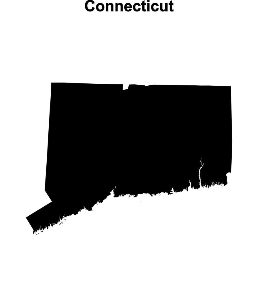 Connecticut Gliederung Karte vektor