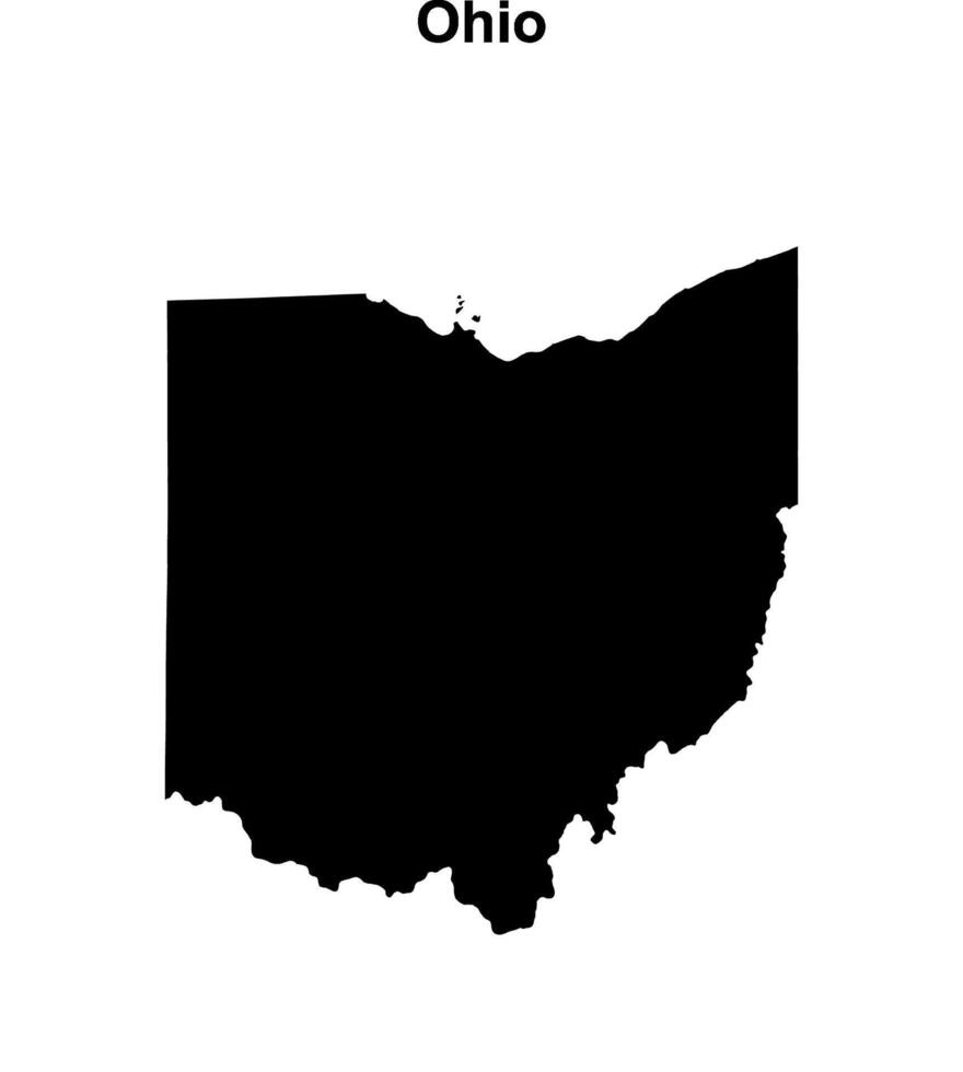 Ohio Gliederung Karte vektor