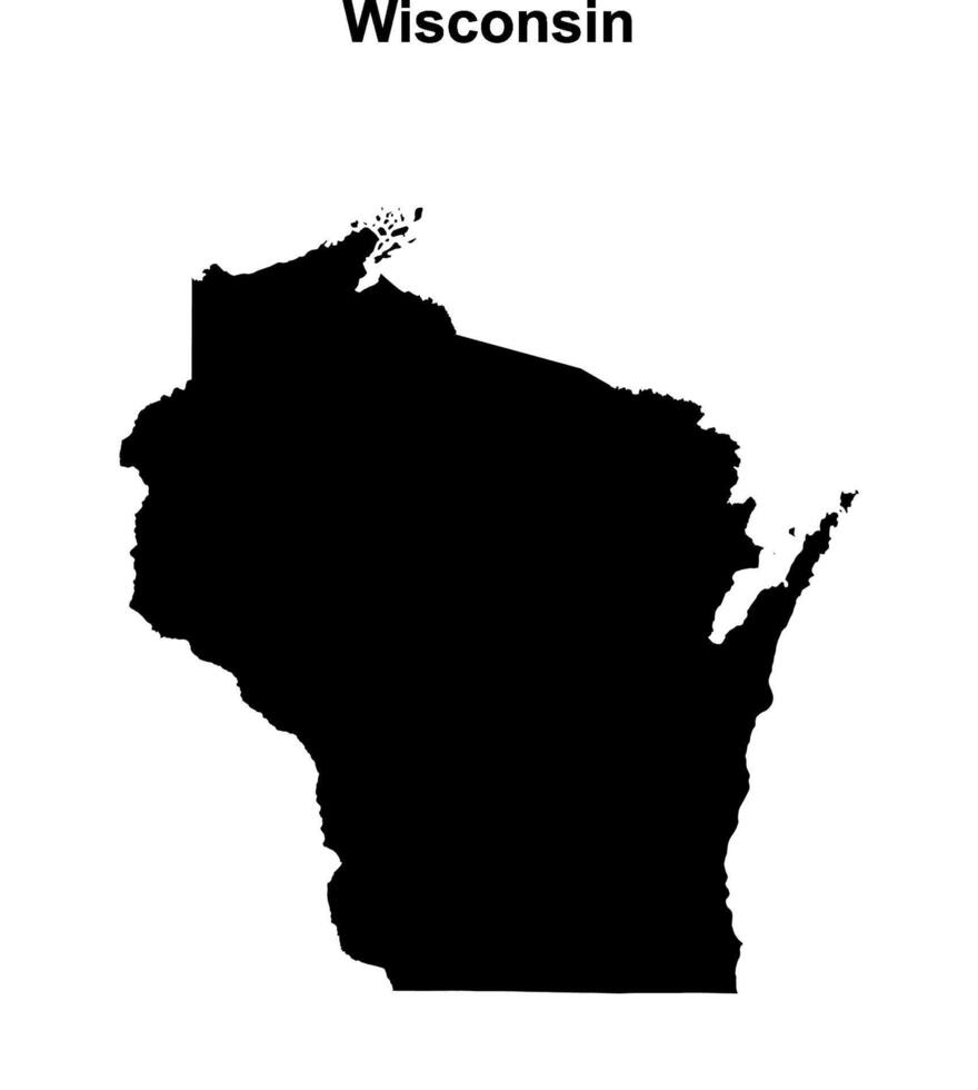 Wisconsin Gliederung Karte vektor