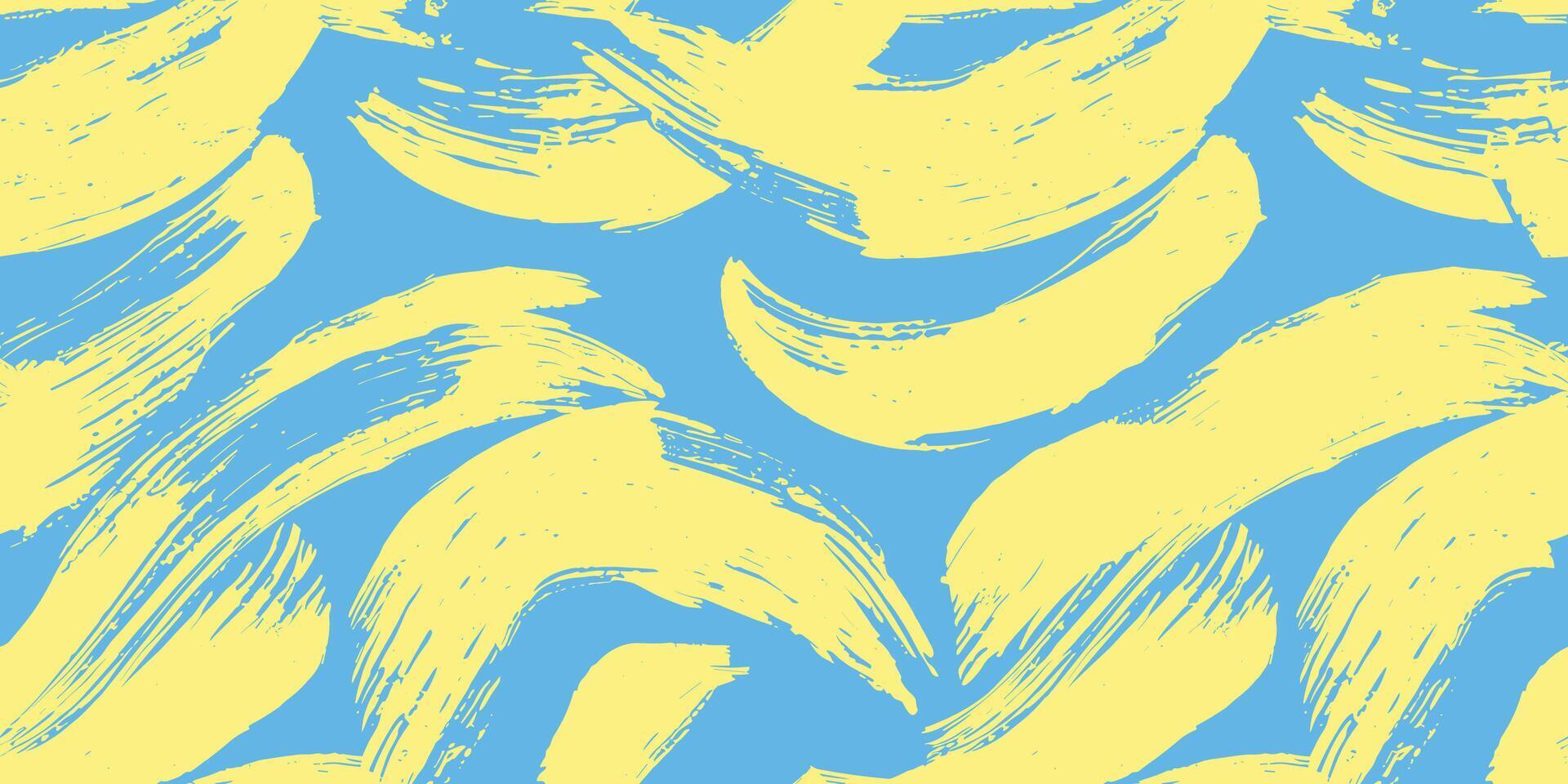 Muster mit Grün Bürste Schläge. abstrakt Bürste Schlaganfall Gemälde Muster Illustration. modern Farbe Linie Hintergrund im Blau Farbe. unordentlich Graffiti skizzieren Hintergrund drucken, Rau vektor