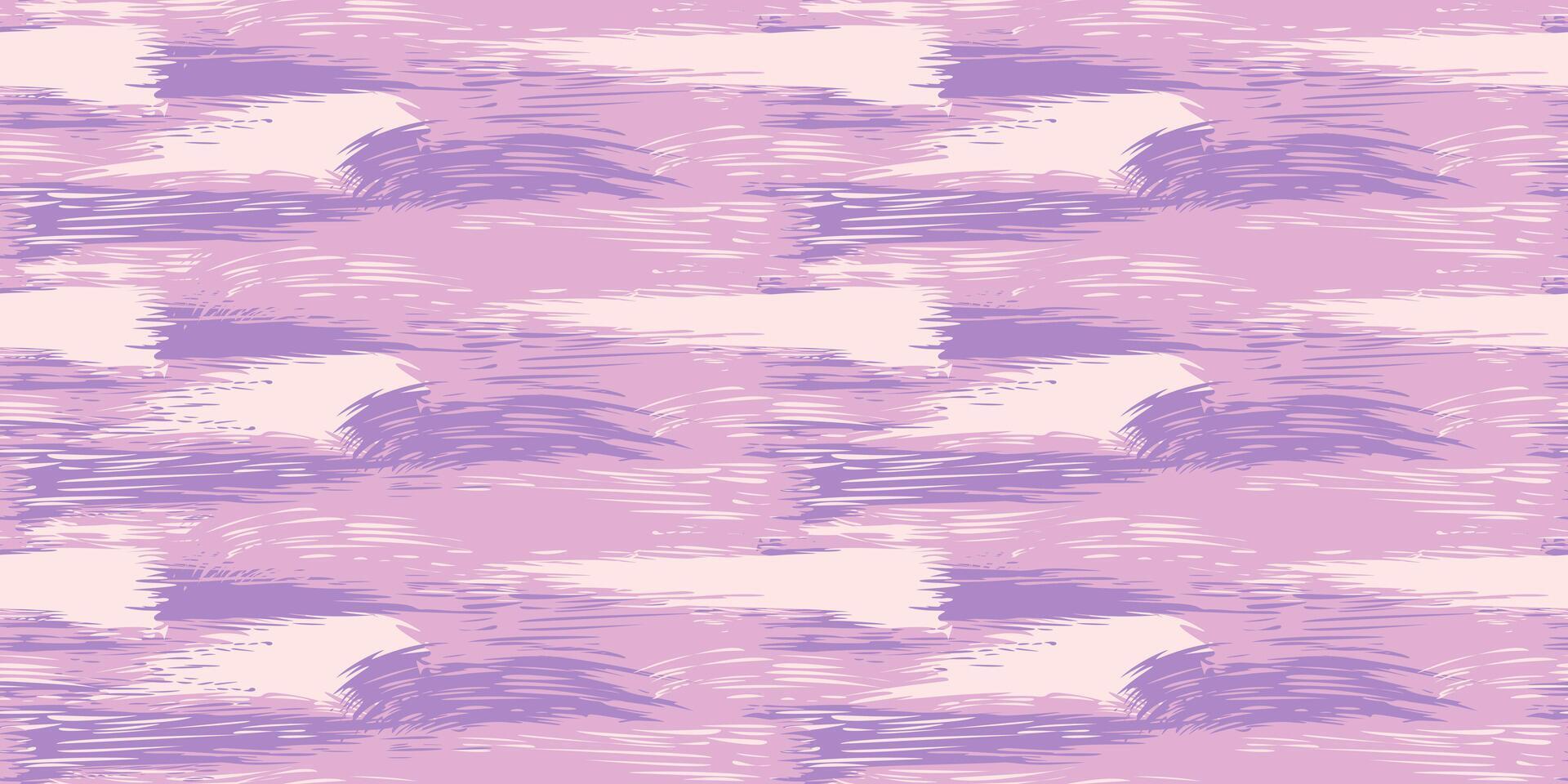 Pastell- Öl dynamisch Bürste Schlaganfälle Textur nahtlos Muster. violett spritzt von malen. Hand gezeichnet skizzieren. abstrakt künstlerisch drucken mit Flecken, Tropfen, Flecken horizontal Linien. Collage zum Entwürfe, vektor
