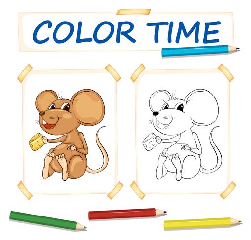Färgsmall med liten mus vektor