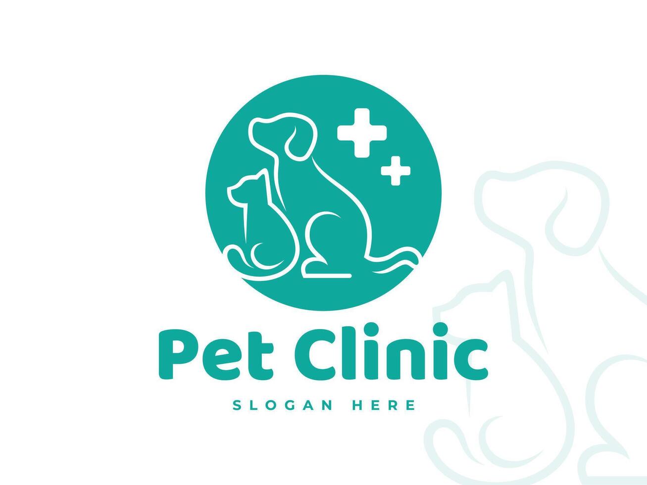 sällskapsdjur klinik logotyp vektor