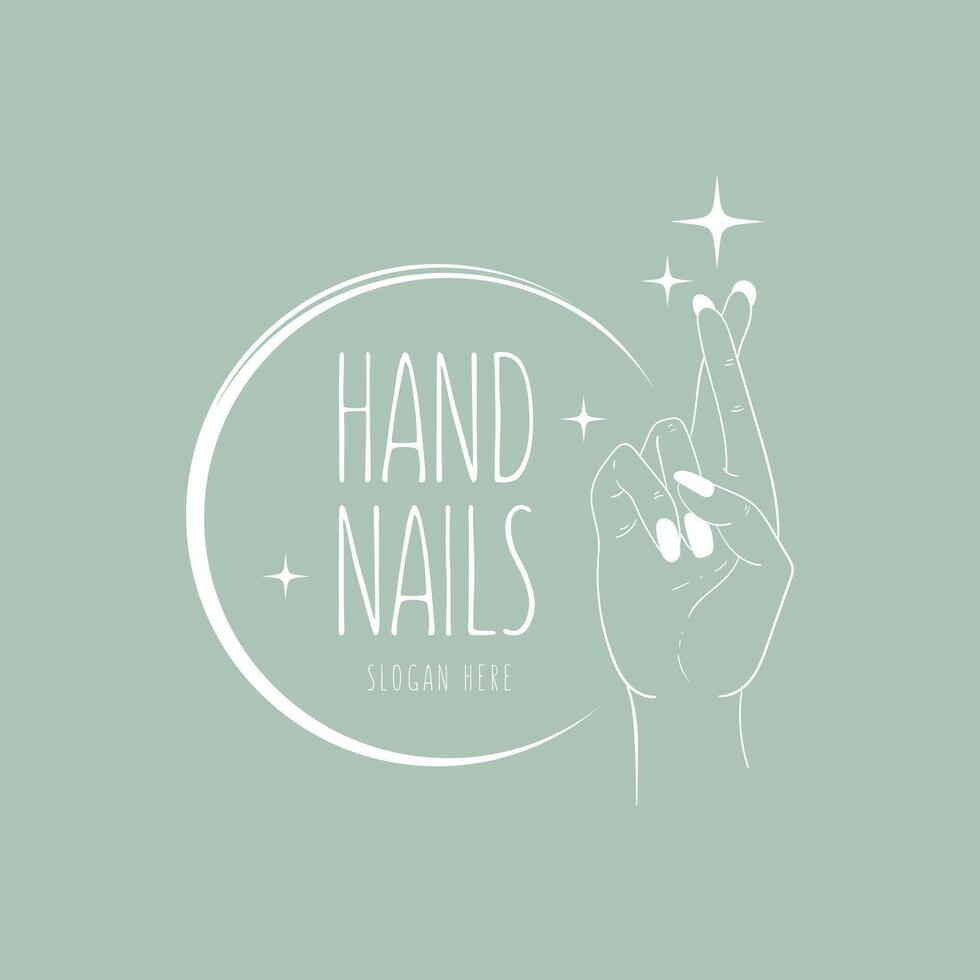 Hand Nägel Logo Design vektor