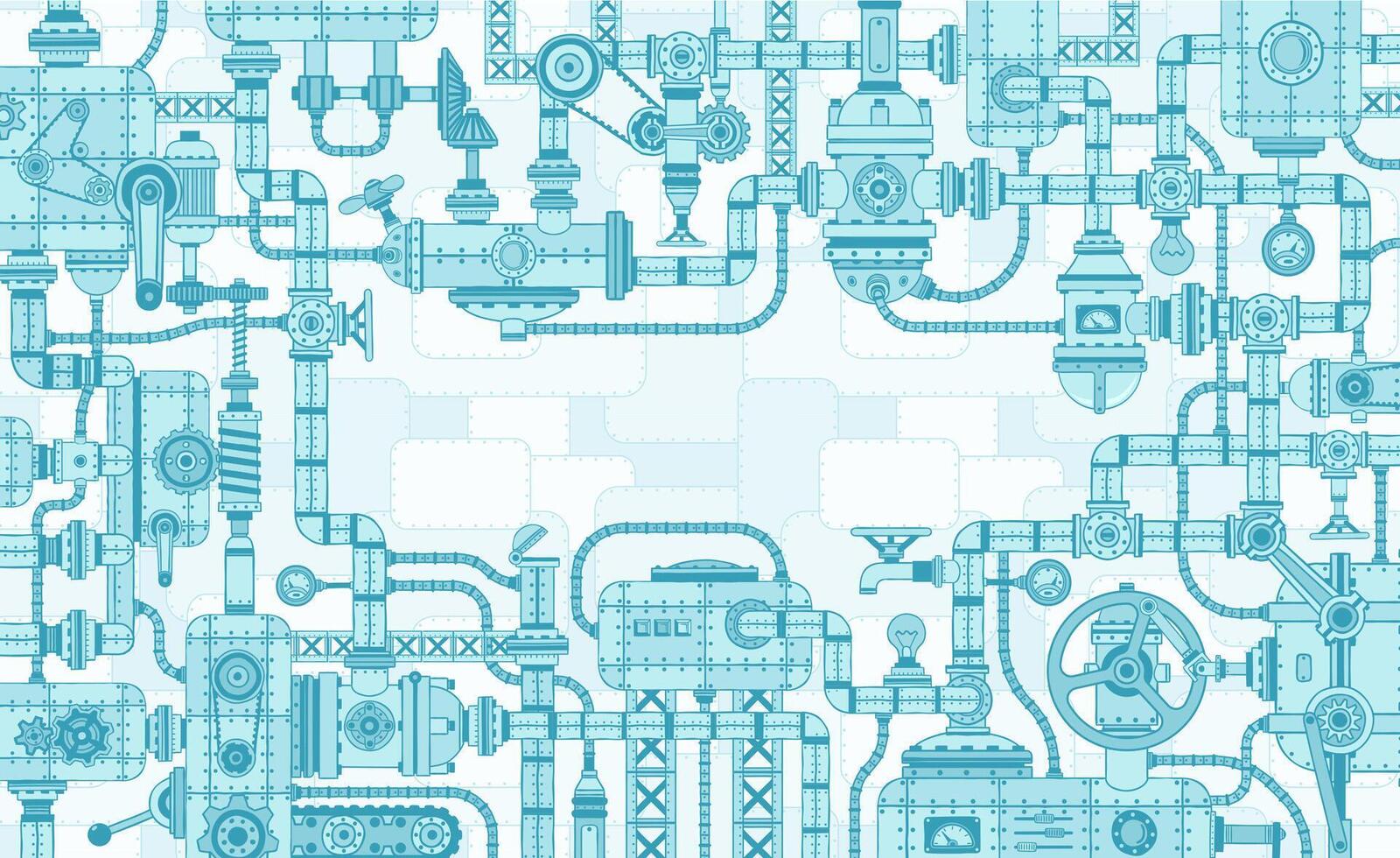 industriell kompliziert Rahmung von das Mechanismen vektor