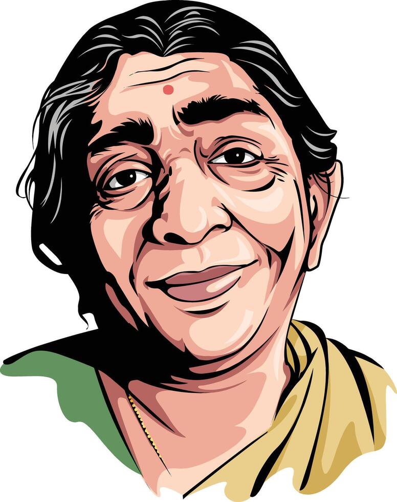 sarojini Naidu war ein indisch Unabhängigkeit Aktivist, Dichter, und Politiker. vektor