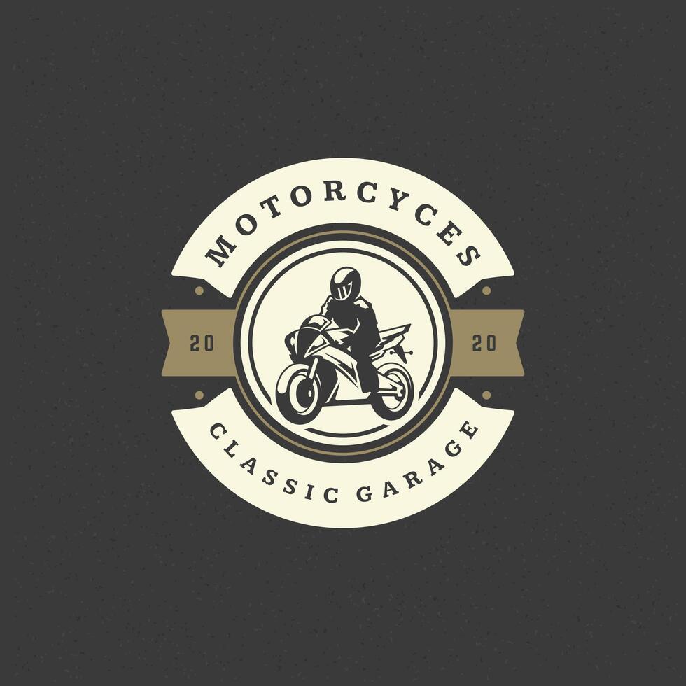 Sport Motorrad Logo Vorlage Design Element Jahrgang Stil vektor