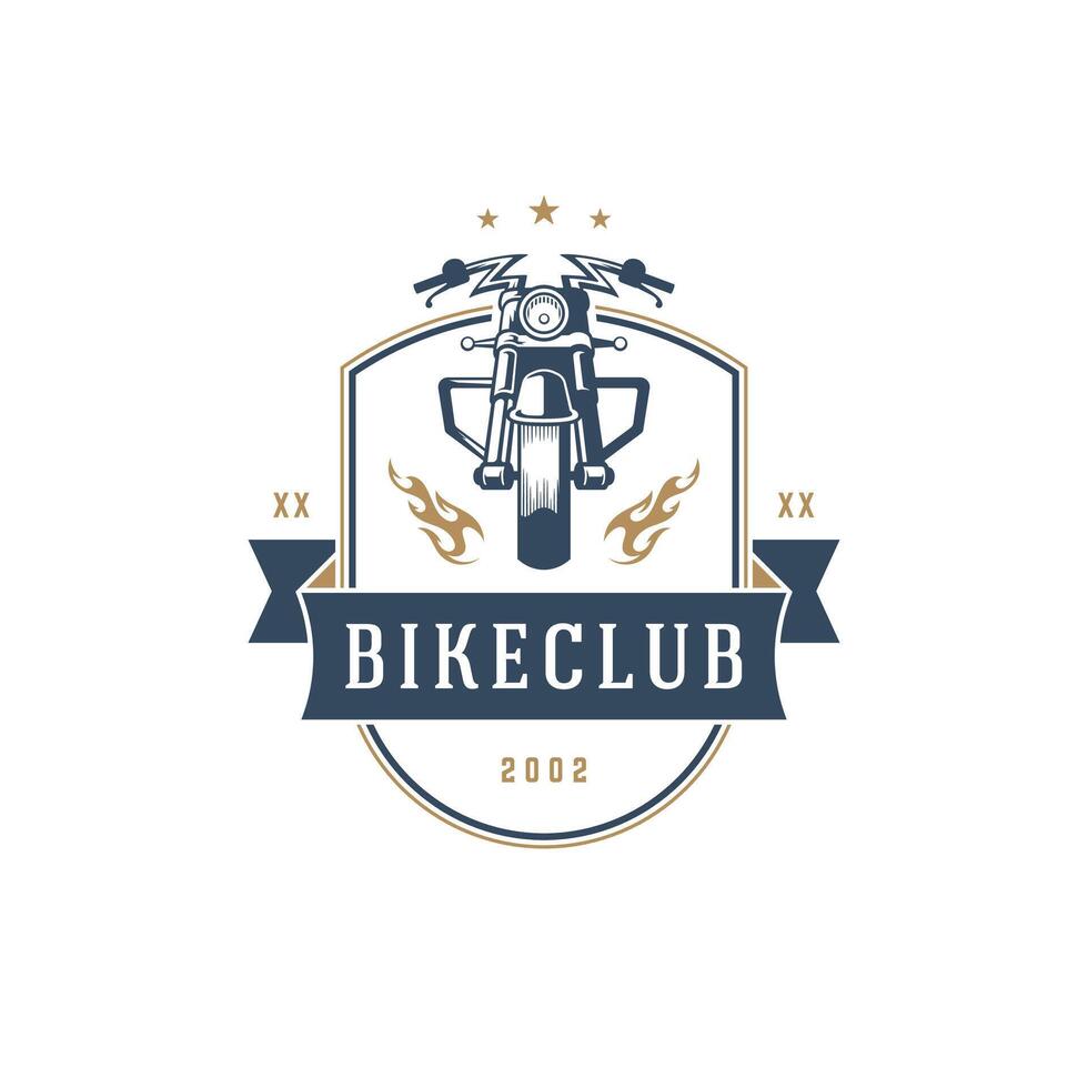 Motorrad Verein Logo Vorlage Design Element Jahrgang Stil vektor