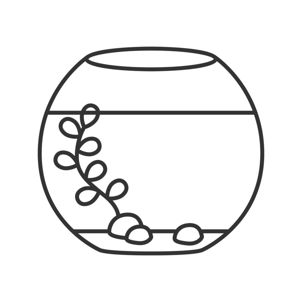 Lineares Symbol für Aquarien. dünne Linie Abbildung. Fischzucht. Aquarium. Kontursymbol. Vektor isolierte Umrisszeichnung