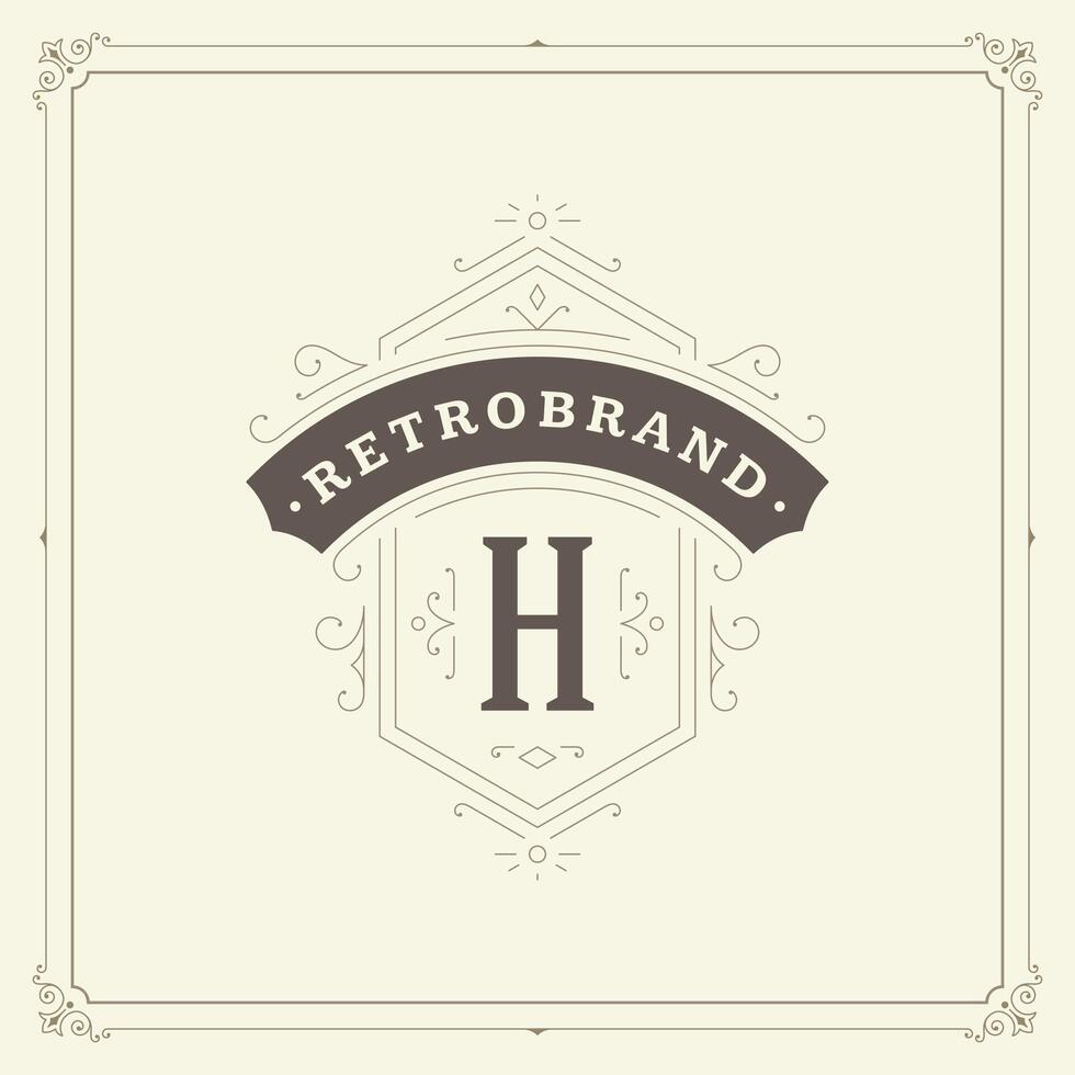 Ornament Monogramm Logo Design Vorlage gedeiht kalligraphisch Jahrgang rahmen. vektor