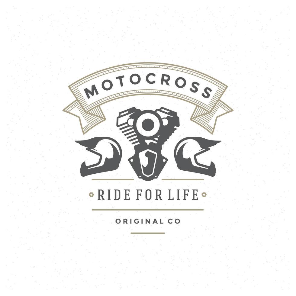 Moto-Cross Logo Vorlage Design Element Jahrgang Stil vektor