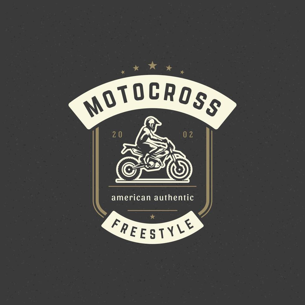 Moto-Cross Logo Vorlage Design Element Jahrgang Stil vektor