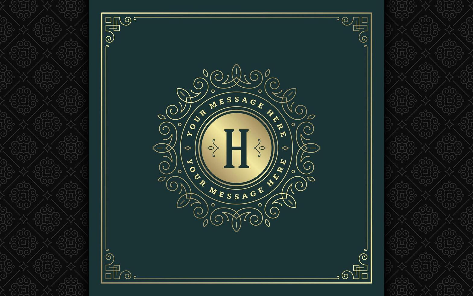 Jahrgang Monogramm Logo elegant gedeiht Linie Kunst anmutig Ornamente viktorianisch Stil Vorlage Design vektor