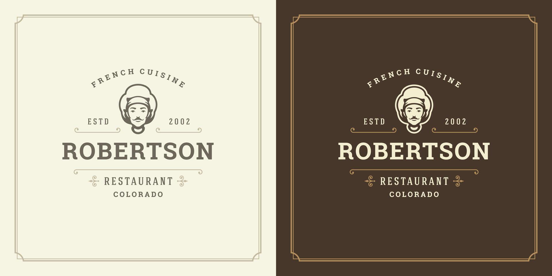 Restaurant Logo Vorlage Illustration zum Speisekarte und Cafe Zeichen vektor