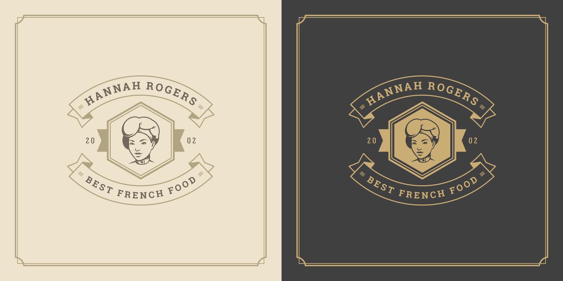 Restaurant Logo Vorlage Illustration zum Speisekarte und Cafe Zeichen vektor