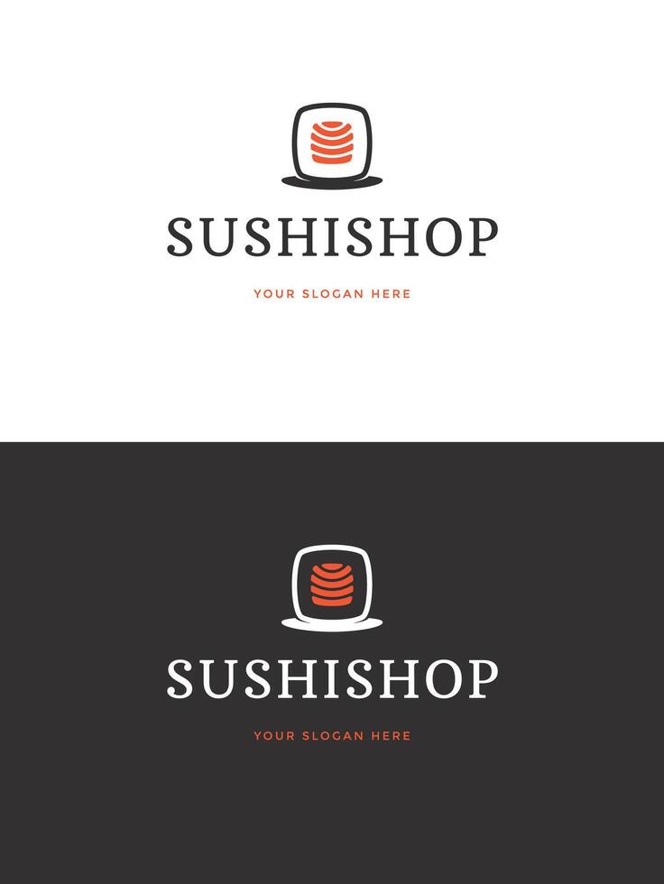 Sushi Restaurant Emblem Logo Vorlage Illustration. vektor