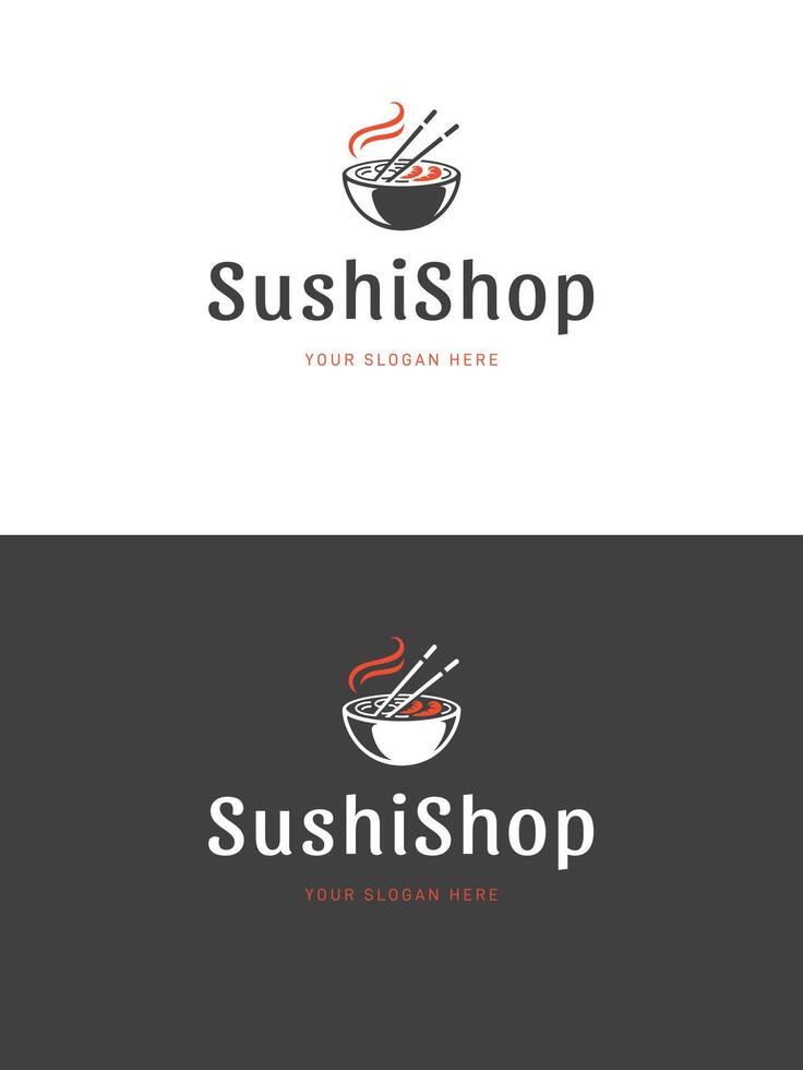 Sushi Restaurant Emblem Logo Vorlage Illustration. vektor