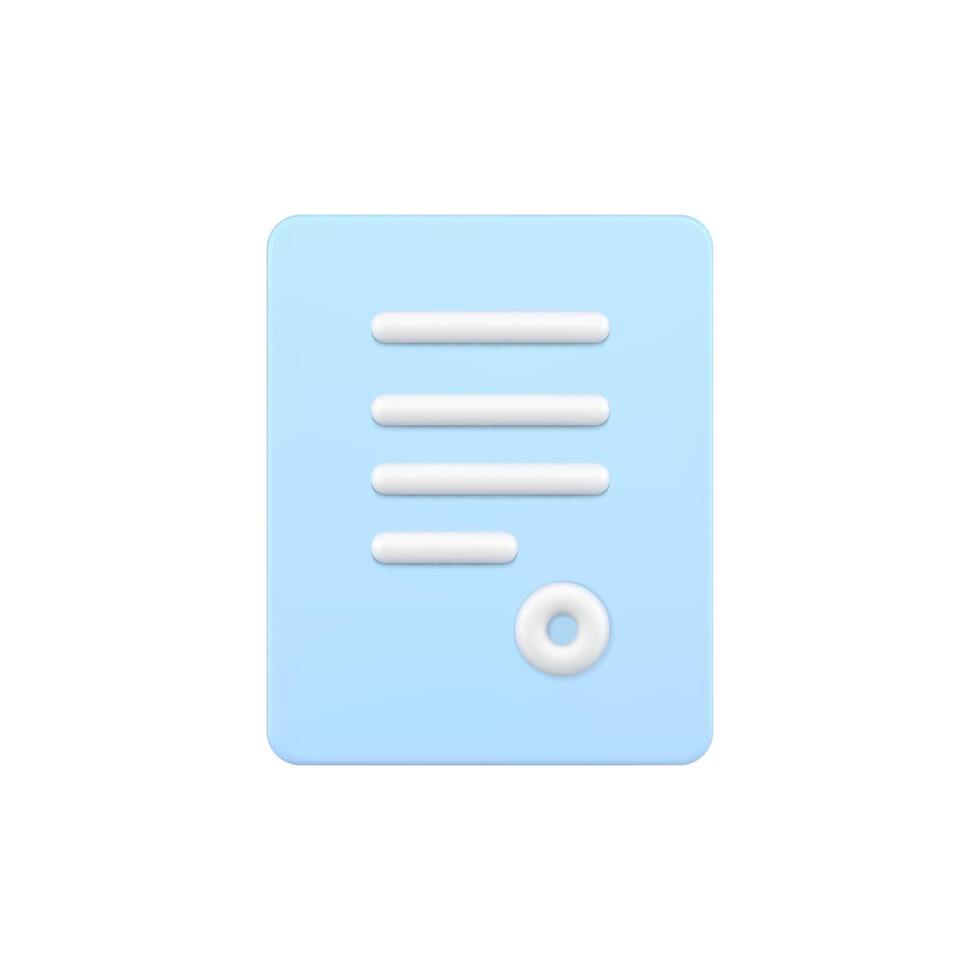 Geschäft 3d Vertrag mit Siegel. Blau Blatt mit Weiß Streifen von abstrakt Text vektor