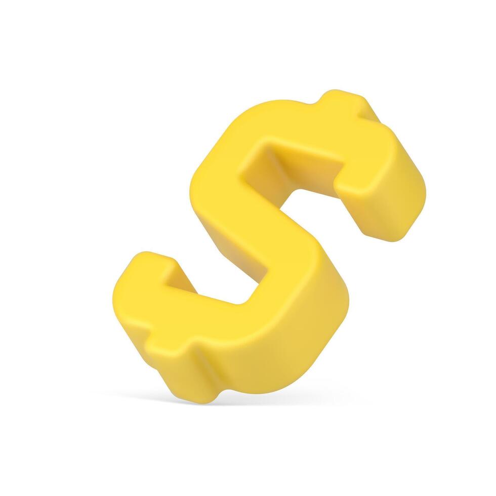 lutande guld 3d dollar symbol. amerikan volumetriska tecken finansiell valuta vektor