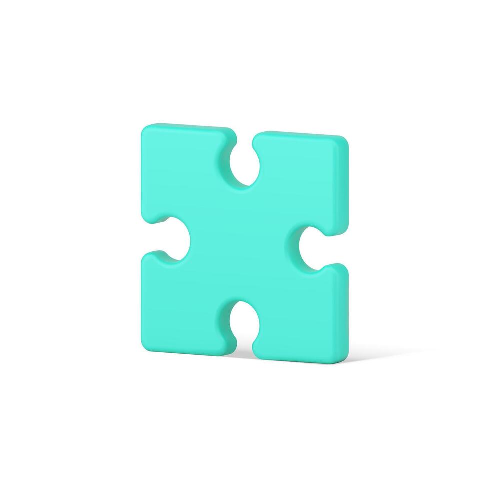 Grün Stück Platz Puzzle 3d Symbol. volumetrisch Element mit kreativ Lösung vektor