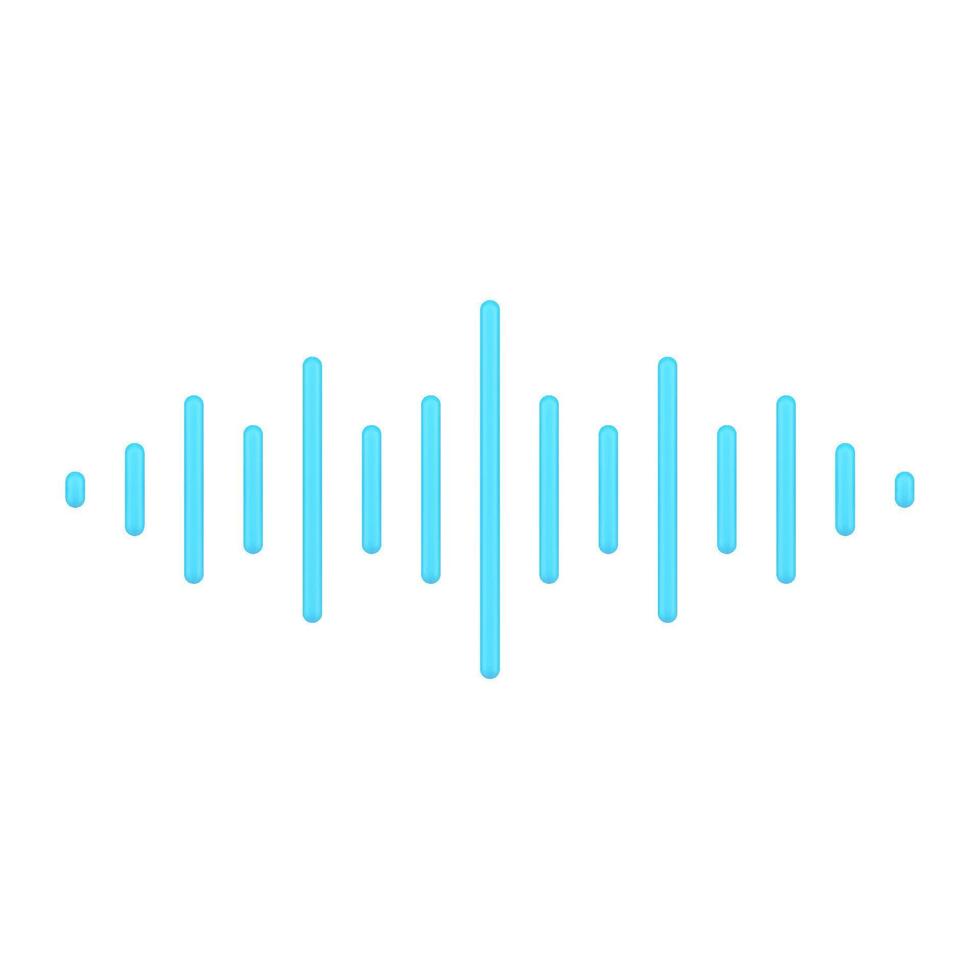 Blau Musik- Welle 3d Symbol. Equalizer zum Stimme und Audio- Frequenzen vektor