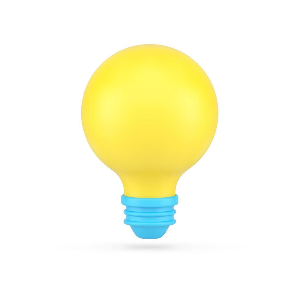 gul ljus Glödlampa 3d ikon. ljus halogen belysning energi vektor