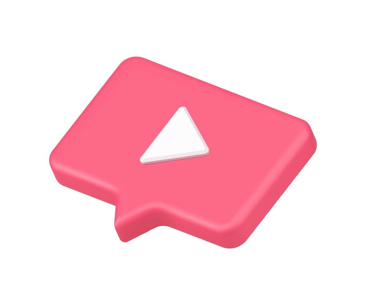 röd trendig spela bricka 3d ikon illustration. kreativ cyberrymden multimedia innehåll vektor