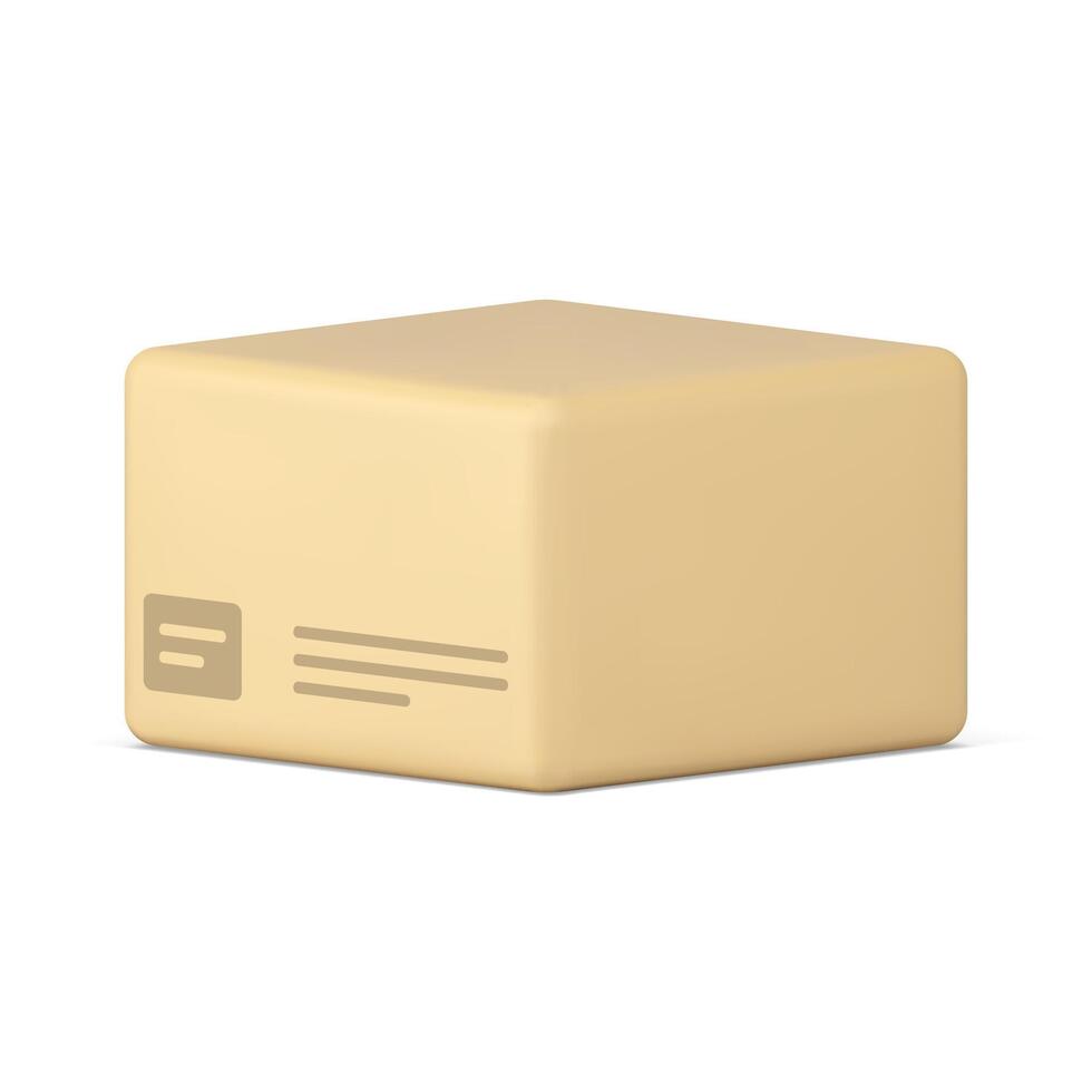 isometrisch versiegelt Karton Box Lieferung Paket realistisch 3d Symbol dekorativ Design vektor