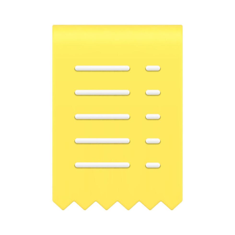 realistisk glansig gul ojämn beskatta mottagande form främre se bank data information 3d ikon vektor