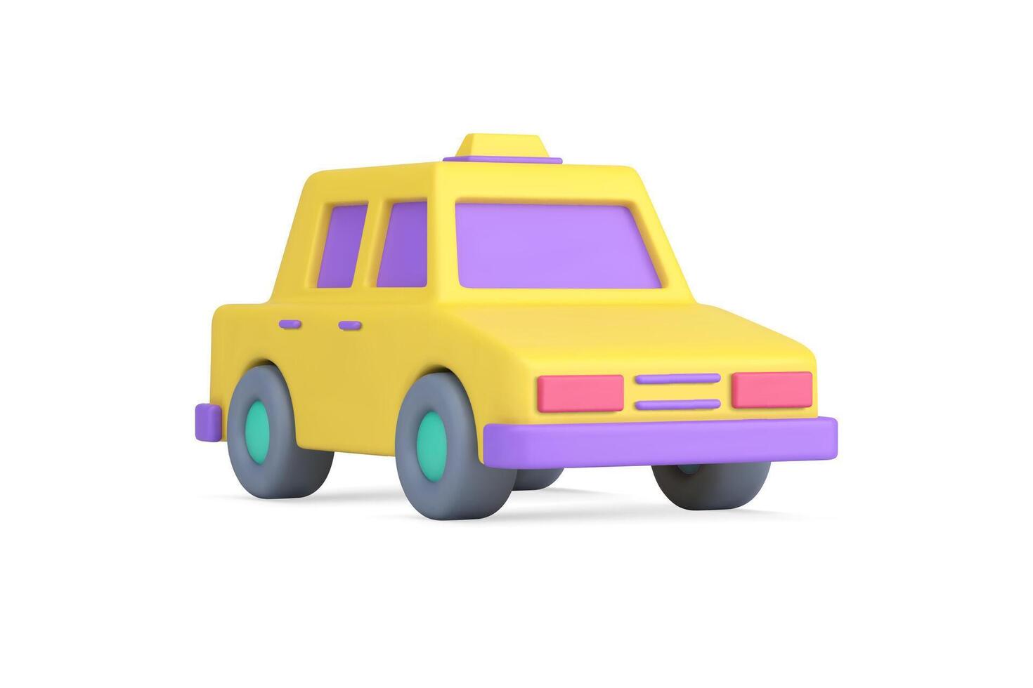 Gelb Taxi Taxi Automobil Schild schnell komfortabel Stadt Transport realistisch 3d Symbol vektor