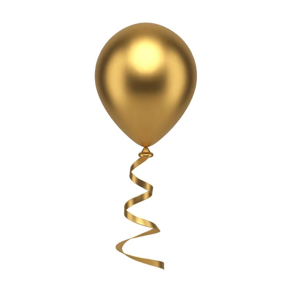 gyllene premie ballong glansig aero design helium flygande bubbla realistisk 3d ikon illustration vektor