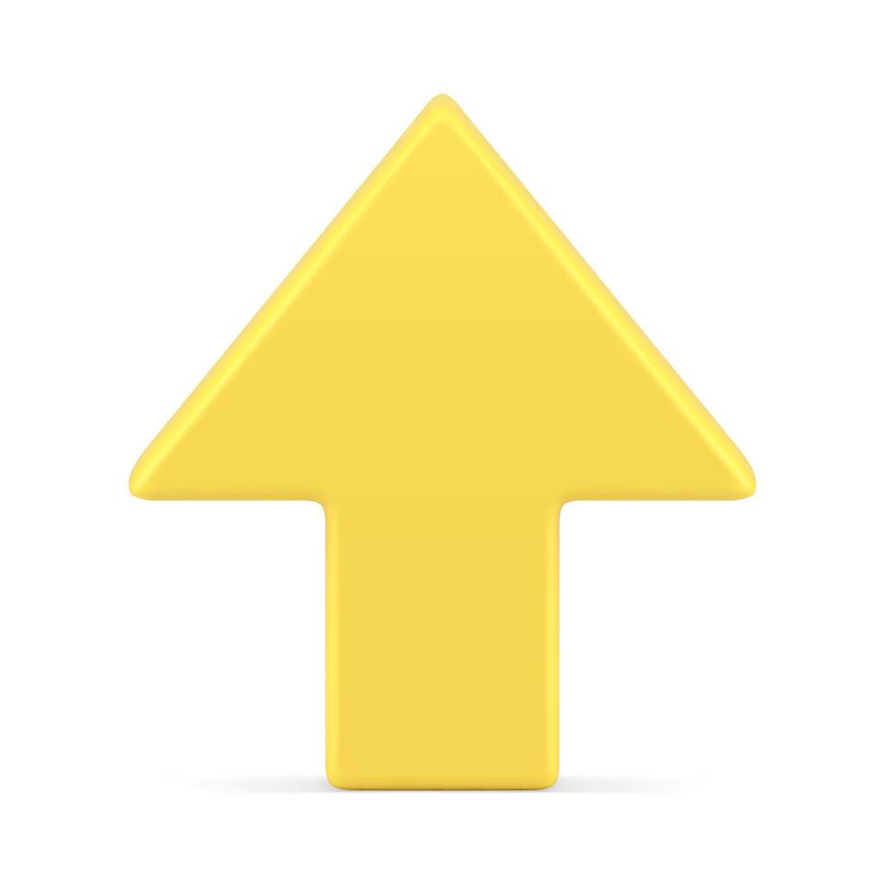 Gelb glänzend Vertikale oben Pfeil erhebt euch Geschäft Wachstum Grafik Analysieren realistisch 3d Symbol vektor