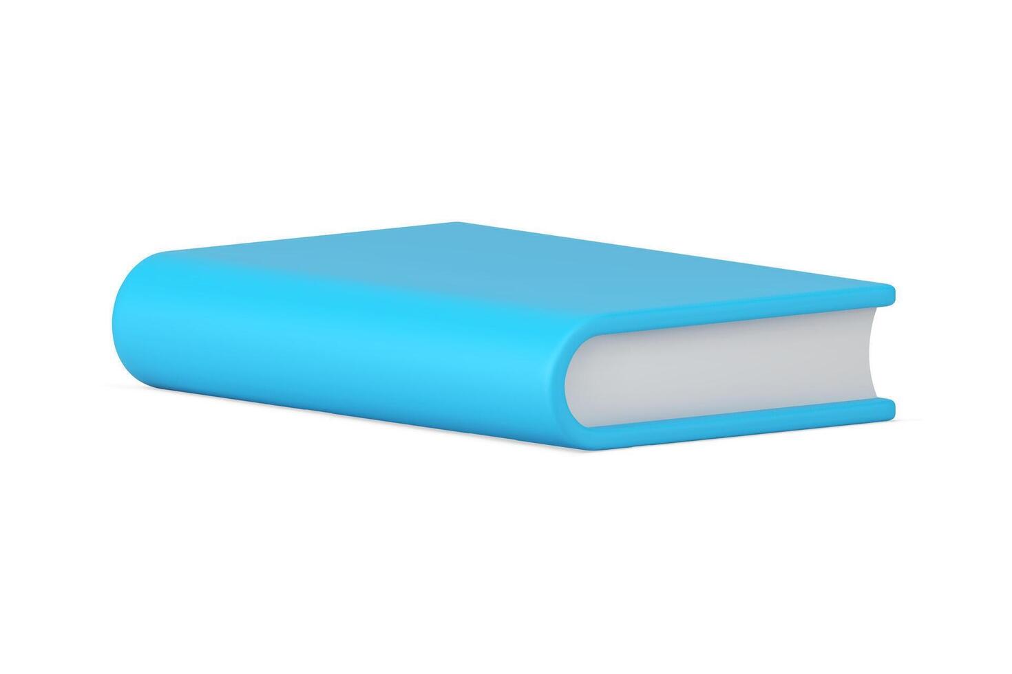 blå glansig papper lärobok omslag liggande bibliotek akademisk kunskap realistisk 3d ikon vektor