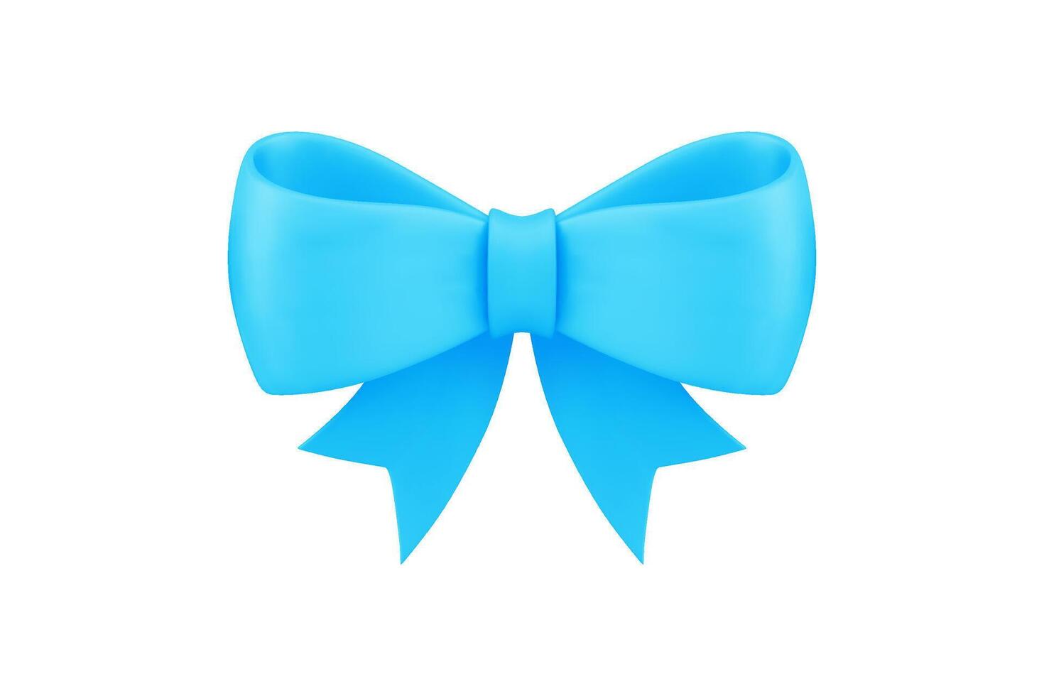 Blau festlich glänzend Seide Bogen Band Geschenk Dekor elegant Design realistisch 3d Symbol vektor