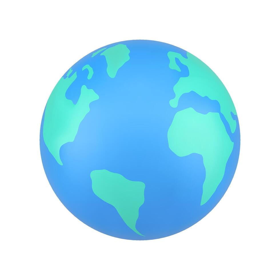 jord planet flygande realistisk 3d ikon kontinenter hav global geografi Karta sfär element vektor