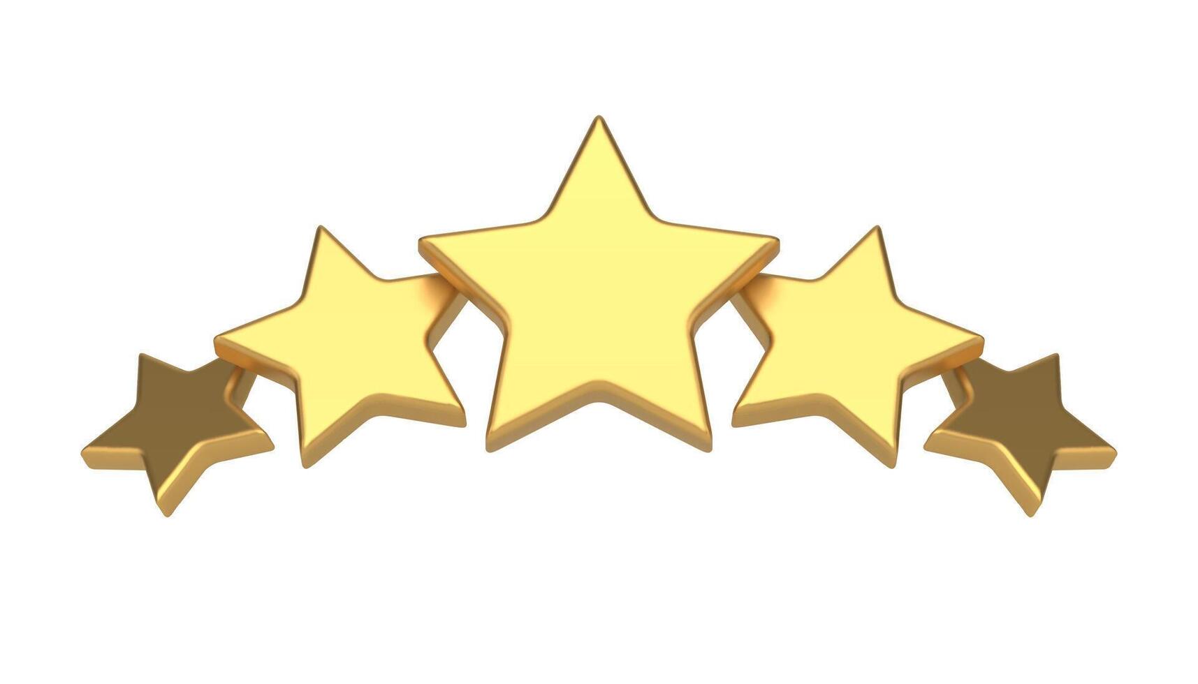 golden fünf Sterne Bewertung vergeben Qualität Auswertung Prämie Abzeichen realistisch 3d Symbol vektor