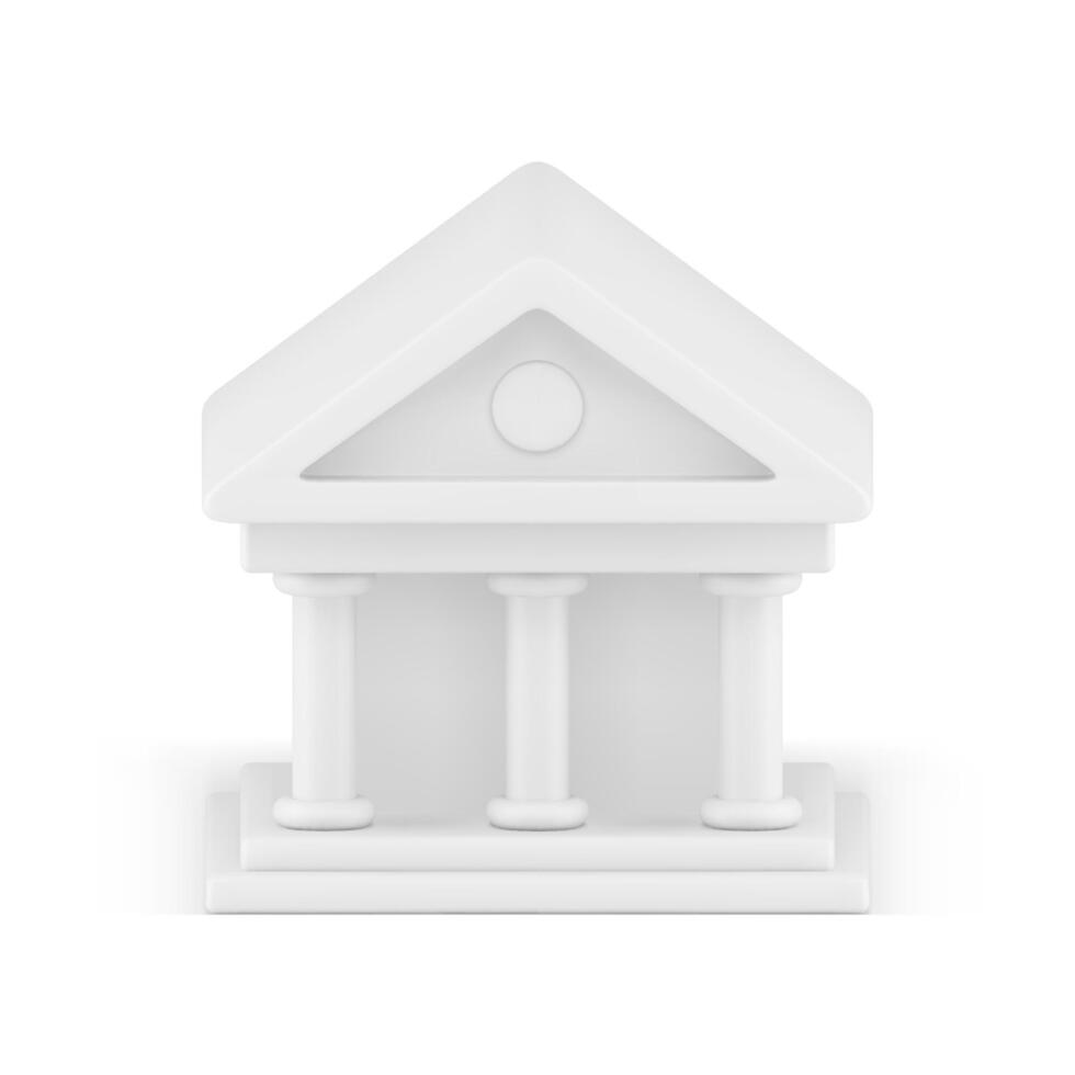 Weiß Marmor Antiquität Gebäude Öffentlichkeit Regierung Wohnung Gericht Bank klassisch Außen 3d Symbol vektor