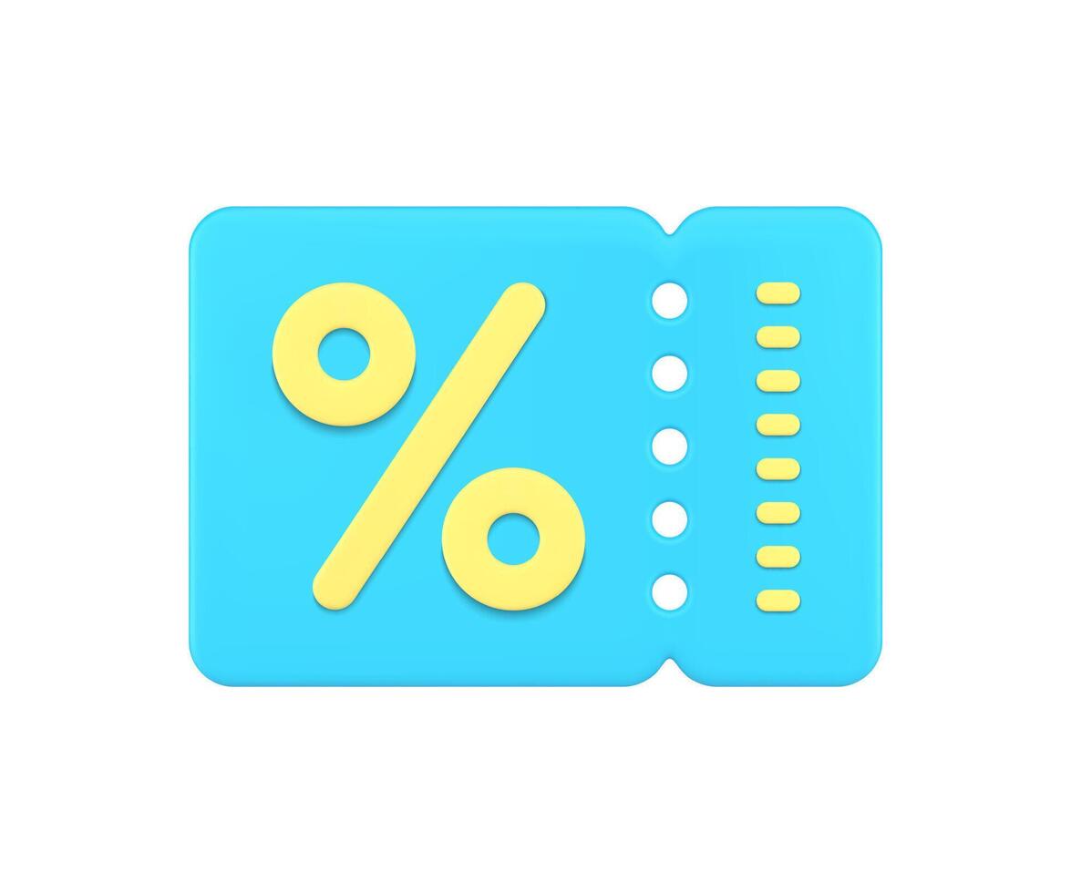 online Einkaufen Verkauf Rabatt Loyalität Karte Prozentsatz Besondere Angebot Blau Etikett 3d Symbol vektor