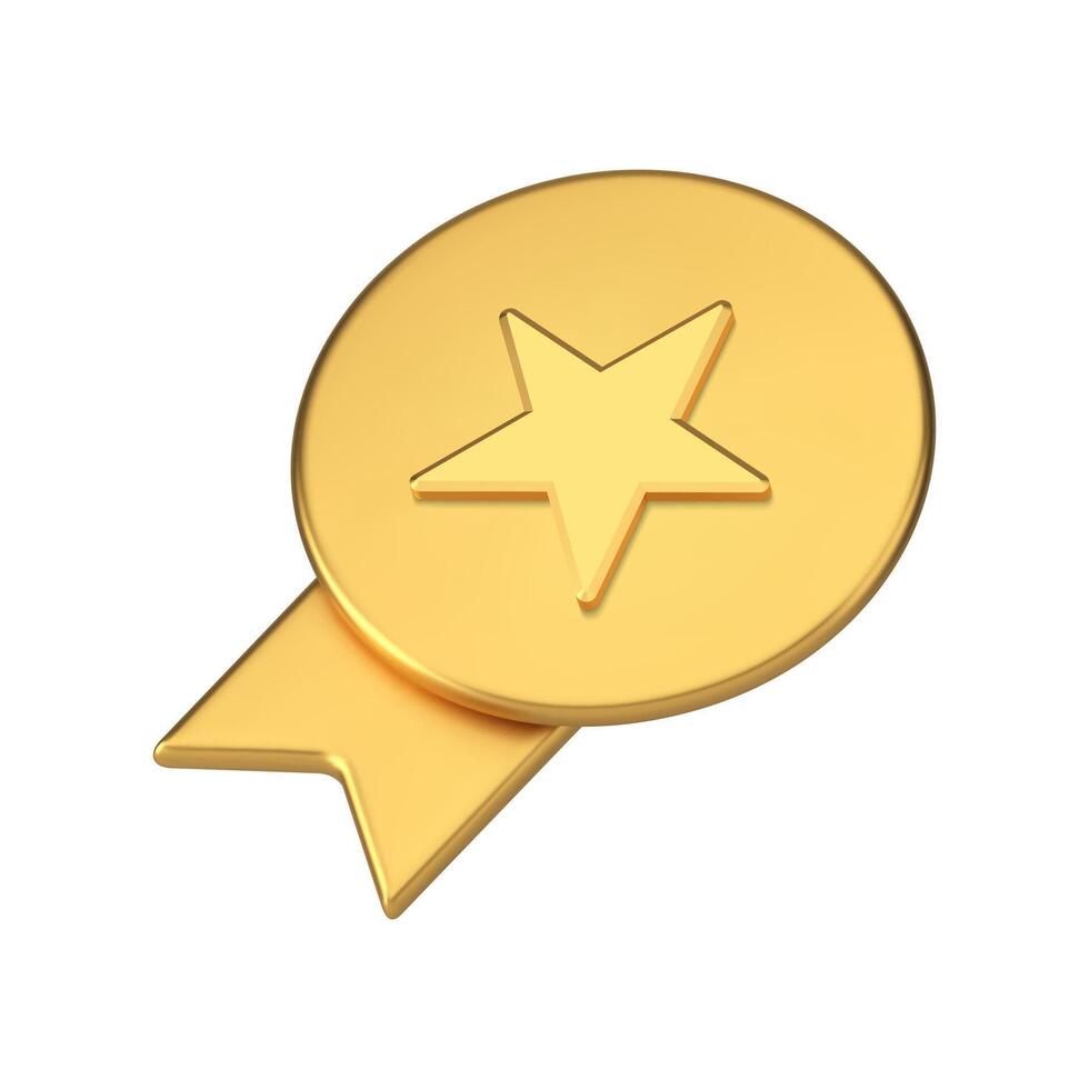 först plats medalj band gyllene pris bäst kvalitet garanti prestation 3d ikon realistisk vektor
