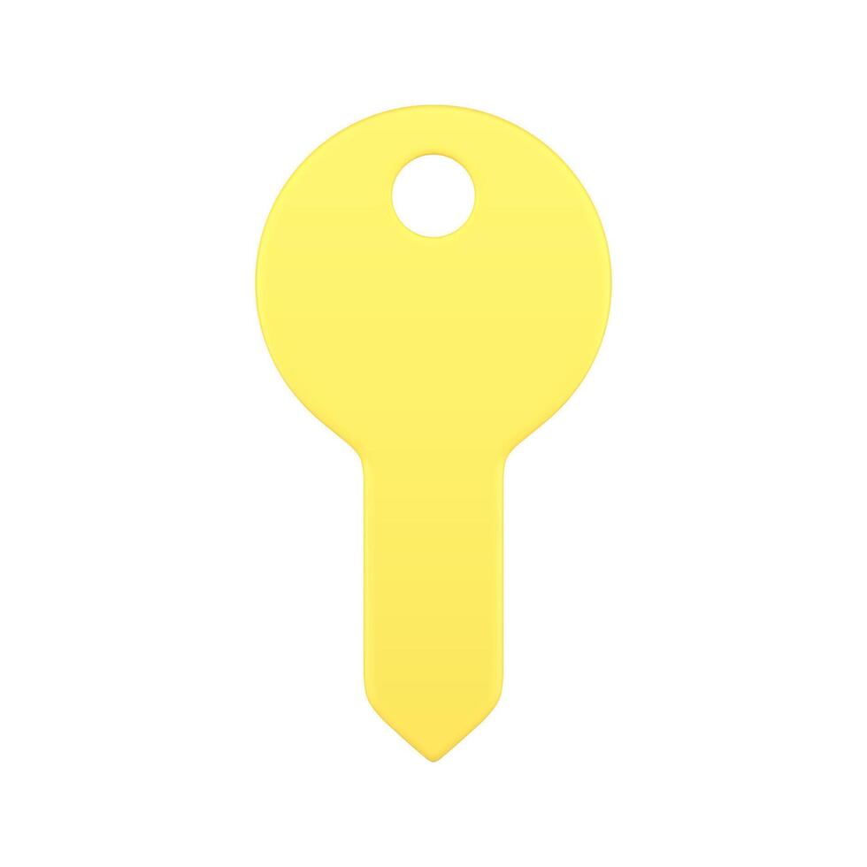 Gelb glänzend Vertikale Schlüssel Tür Zugriff Anmeldung Steuerung Anwendung Abzeichen realistisch 3d Symbol vektor