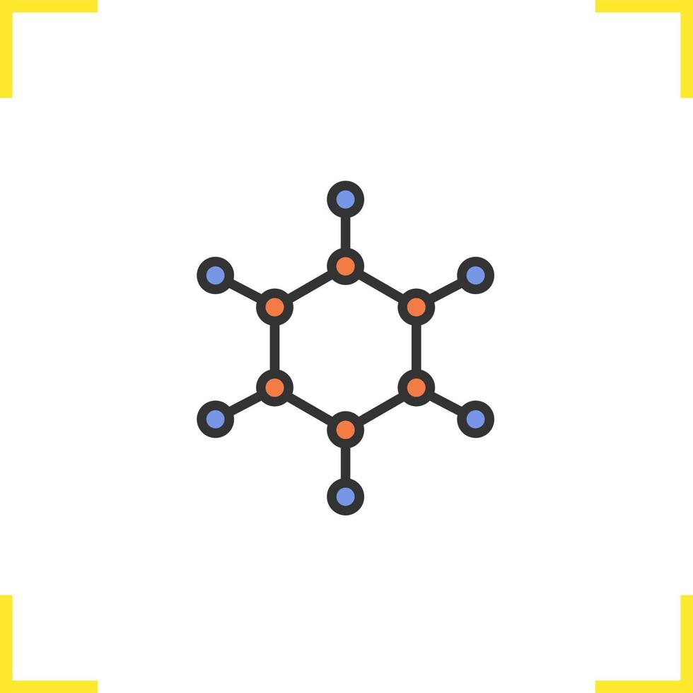 Farbsymbol für Moleküle. molekulares Strukturmodell. isolierte Vektorillustration vektor