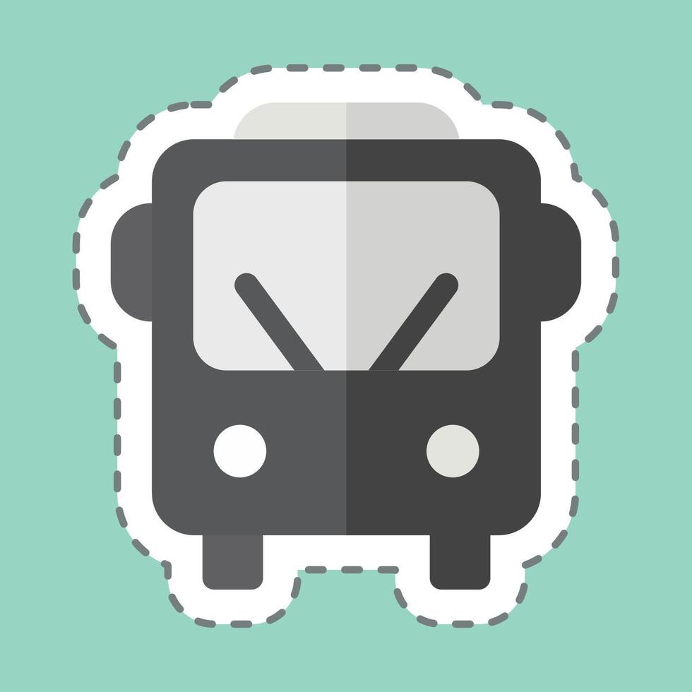 Aufkleber Linie Schnitt Öffentlichkeit Transport. verbunden zu Clever Stadt Symbol. einfach Design Illustration vektor