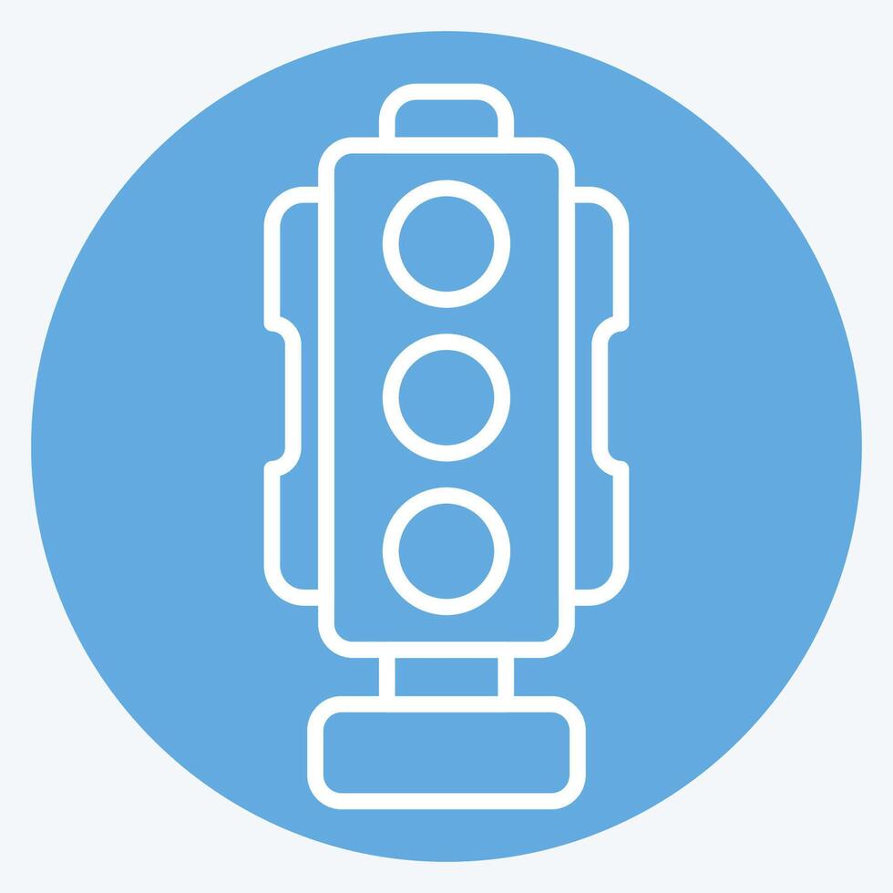 ikon trafik signal. relaterad till smart stad symbol. blå ögon stil. enkel design illustration vektor