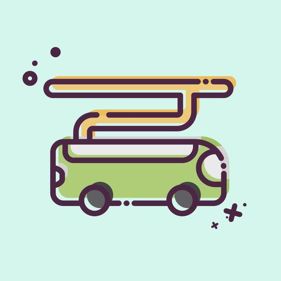 Symbol elektrisch Bus. verbunden zu Clever Stadt Symbol. mb Stil. einfach Design Illustration vektor