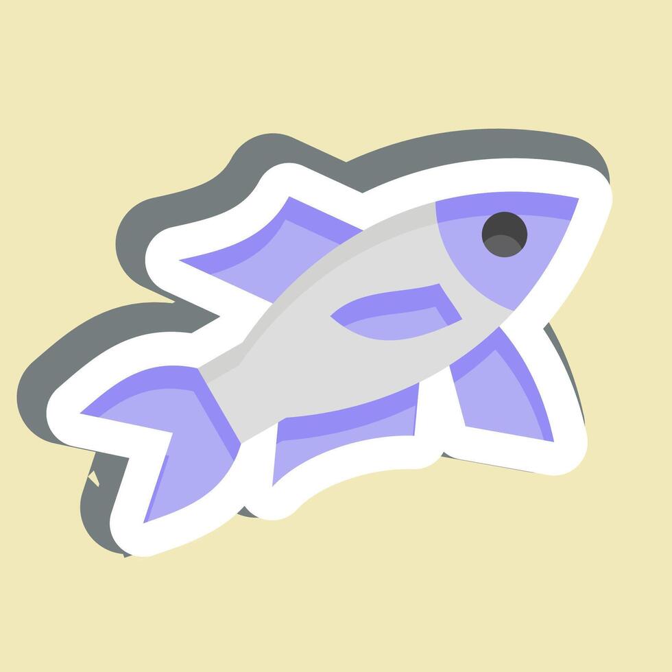 Aufkleber Sardine. verbunden zu Meeresfrüchte Symbol. einfach Design Illustration vektor