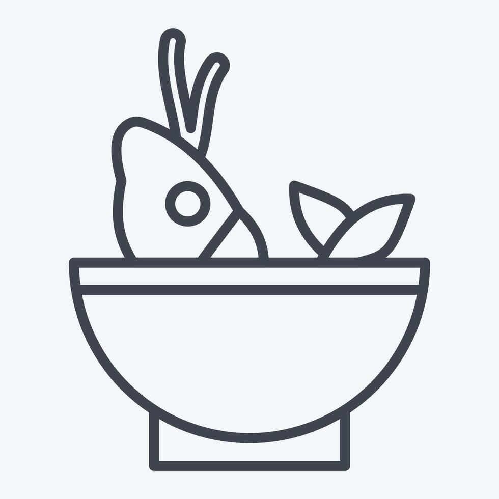 ikon soppa hav. relaterad till skaldjur symbol. linje stil. enkel design illustration vektor
