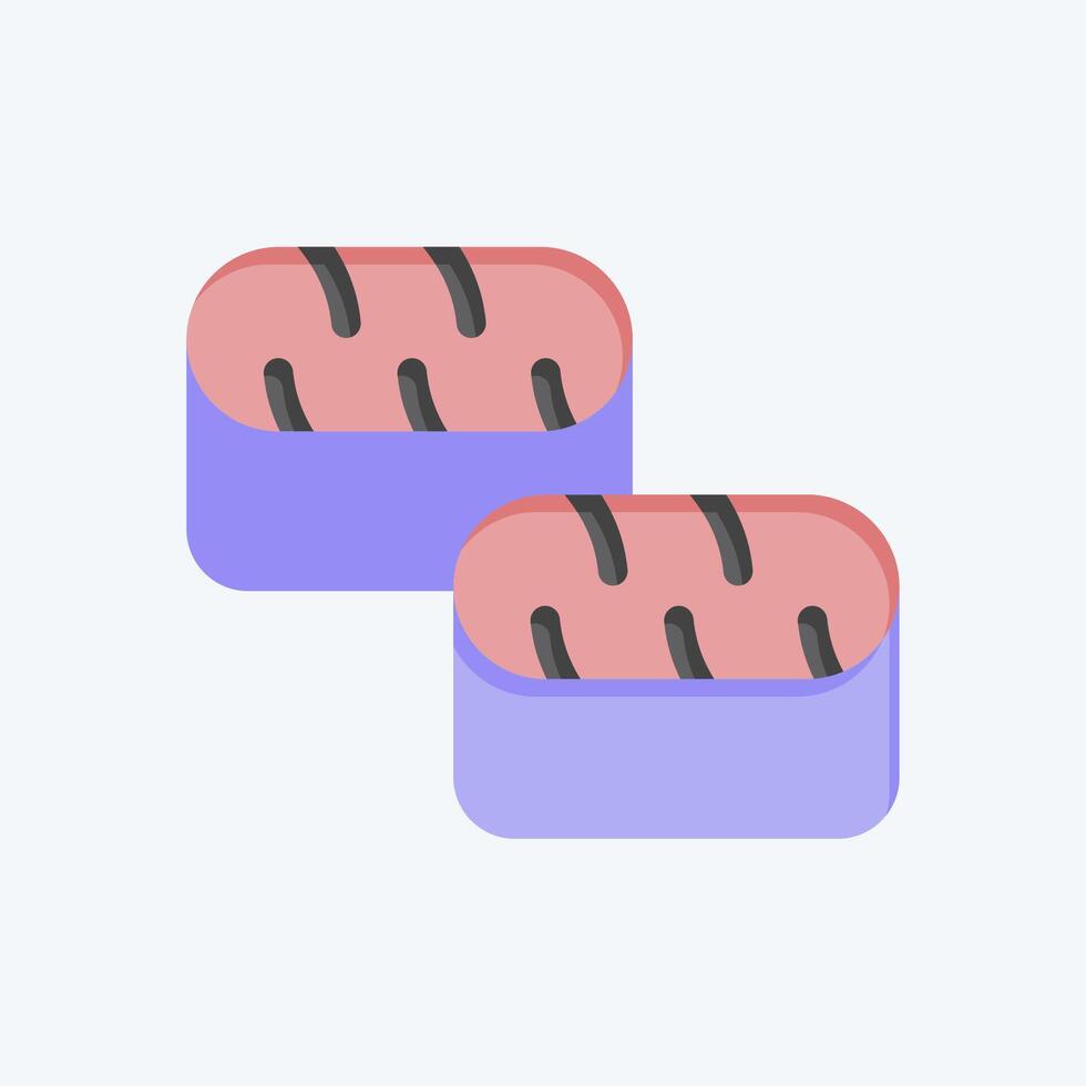 Symbol Sushi Thunfisch. verbunden zu Meeresfrüchte Symbol. eben Stil. einfach Design Illustration vektor