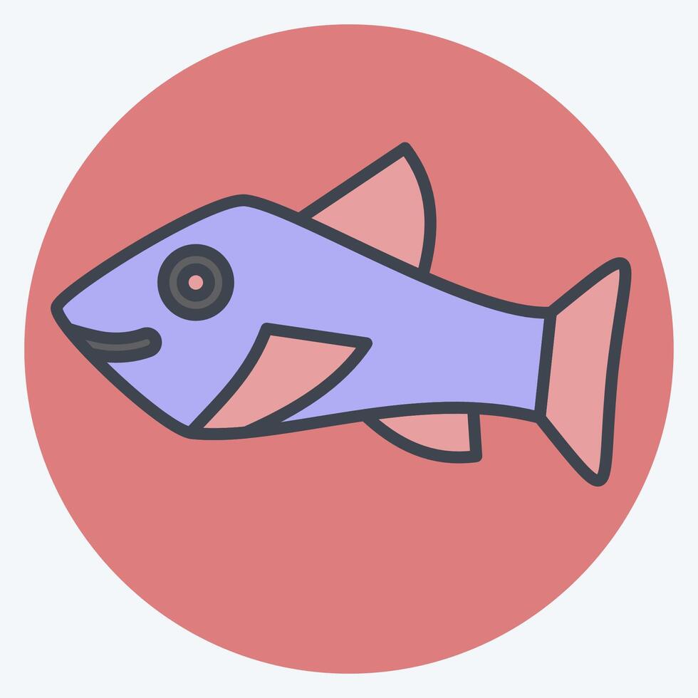 Symbol Forelle. verbunden zu Meeresfrüchte Symbol. Farbe Kamerad Stil. einfach Design Illustration vektor