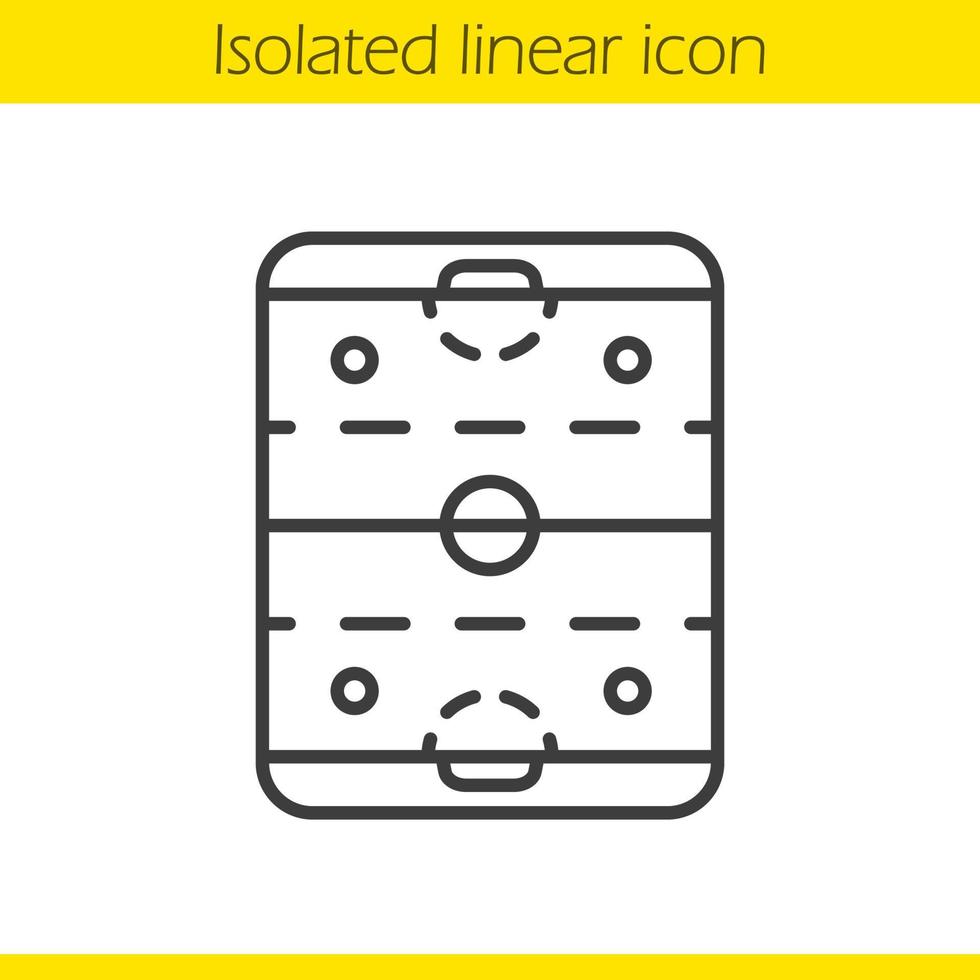 ishockeyrink linjär ikon. tunn linje illustration. hockey stadion system kontur symbol. vektor isolerade konturritning