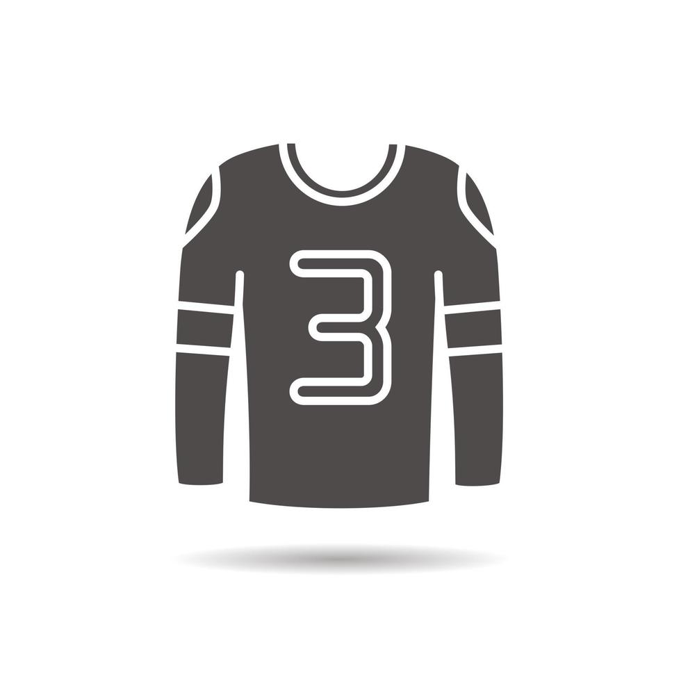 hockeyspelares skjorta glyfikon. skugga siluett symbol. negativt utrymme. vektor isolerade illustration